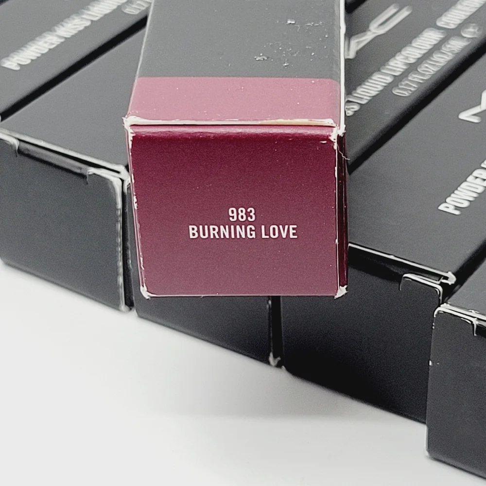 Mac Cosmetics Powder Kiss Liquid Lipstick Burning Love Berry Brand New in Box